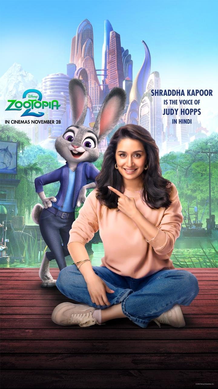 *டிஸ்னியின் 'ஜூடோபியா 2' படத்தில் ஜூடி ஹாப்ஸிக்கு இந்தியில் குரல் கொடுத்திருக்கிறார் நடிகை ஷ்ரதா கபூர்!* 